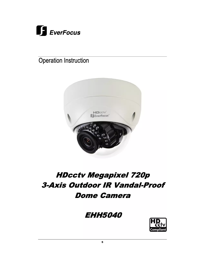 Page n°1 - Manuel utilisateur EverFocus EHH5040