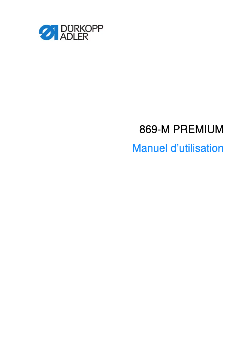 Image de la première page du manuel de l'appareil 869