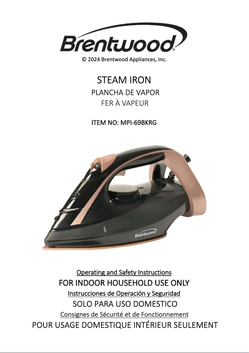 Página 1 del manual Manual de usuario Brentwood MPI-69BKRG