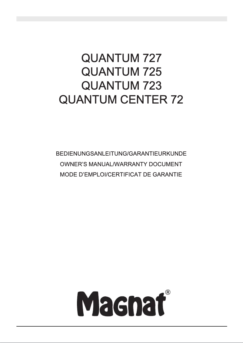 Image de la première page du manuel de l'appareil Quantum 725