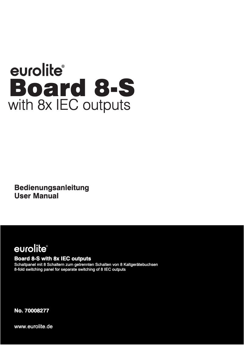 Page n°1 - Manuel utilisateur Eurolite Board 8-S