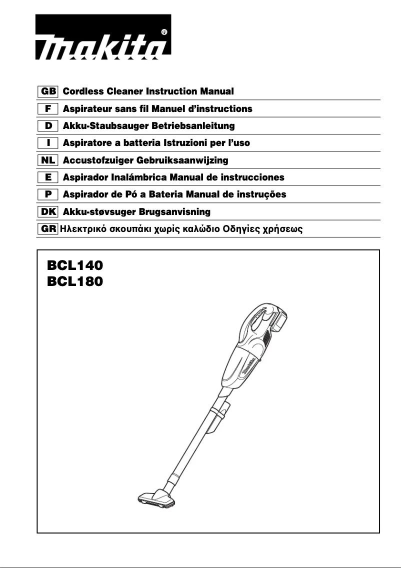 Page n°1 - Manuel utilisateur Makita BCL140