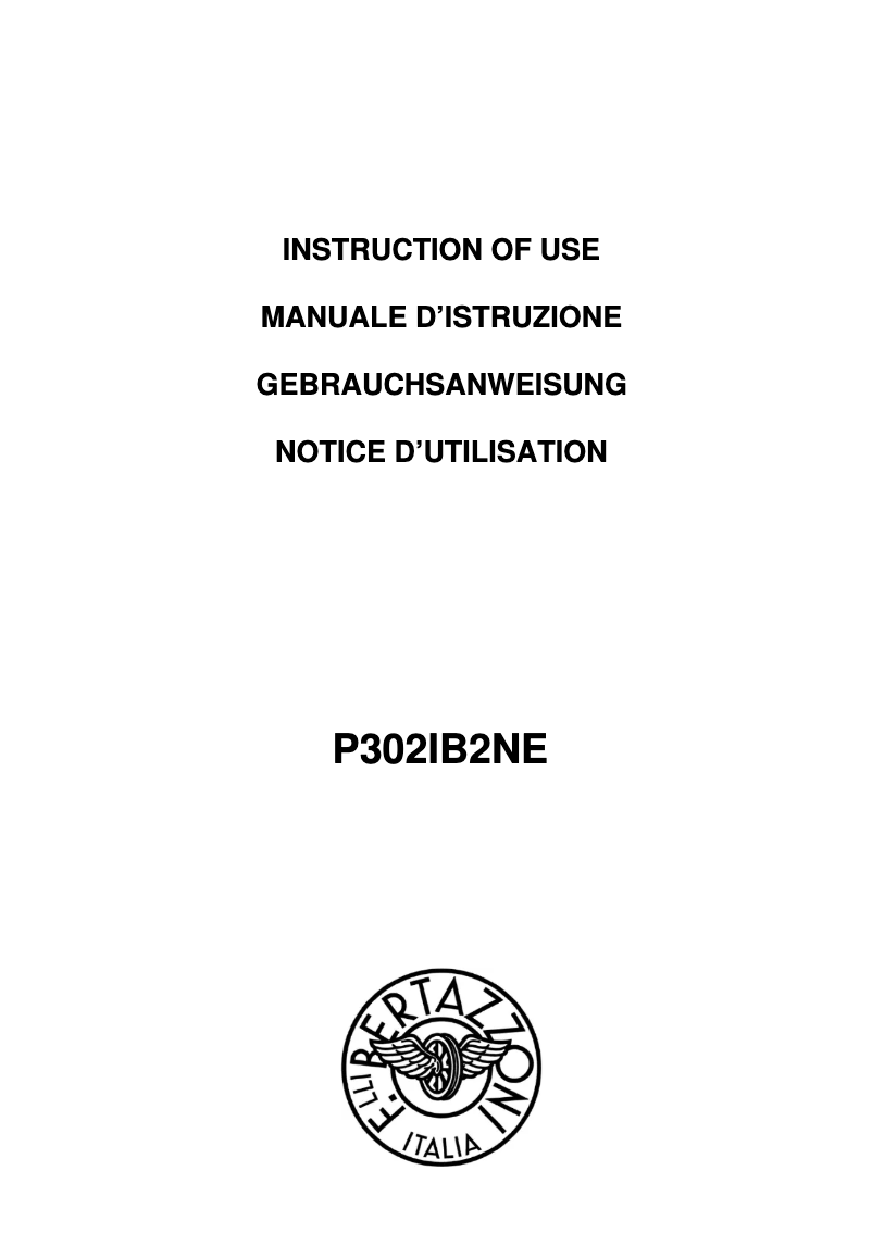 Page n°1 - Mode d'emploi Bertazzoni P302IB2NE
