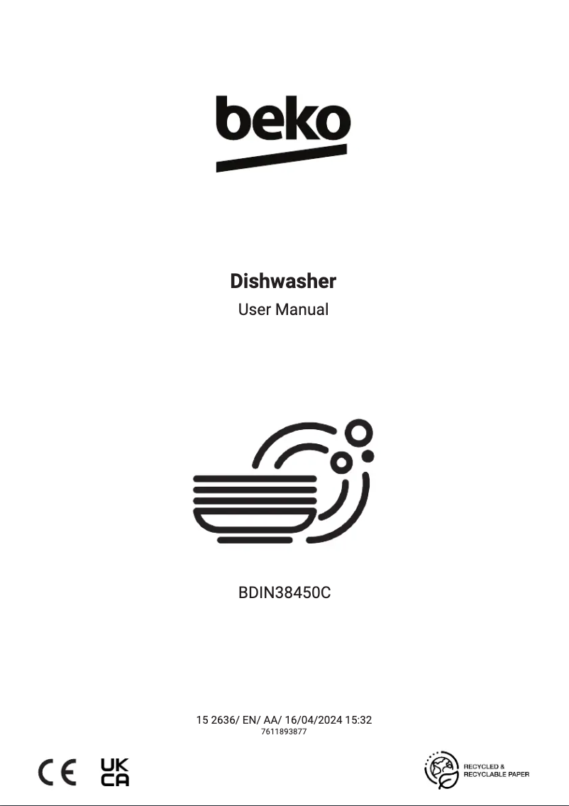 Page n°1 - Manuel utilisateur Beko BDIN38450C