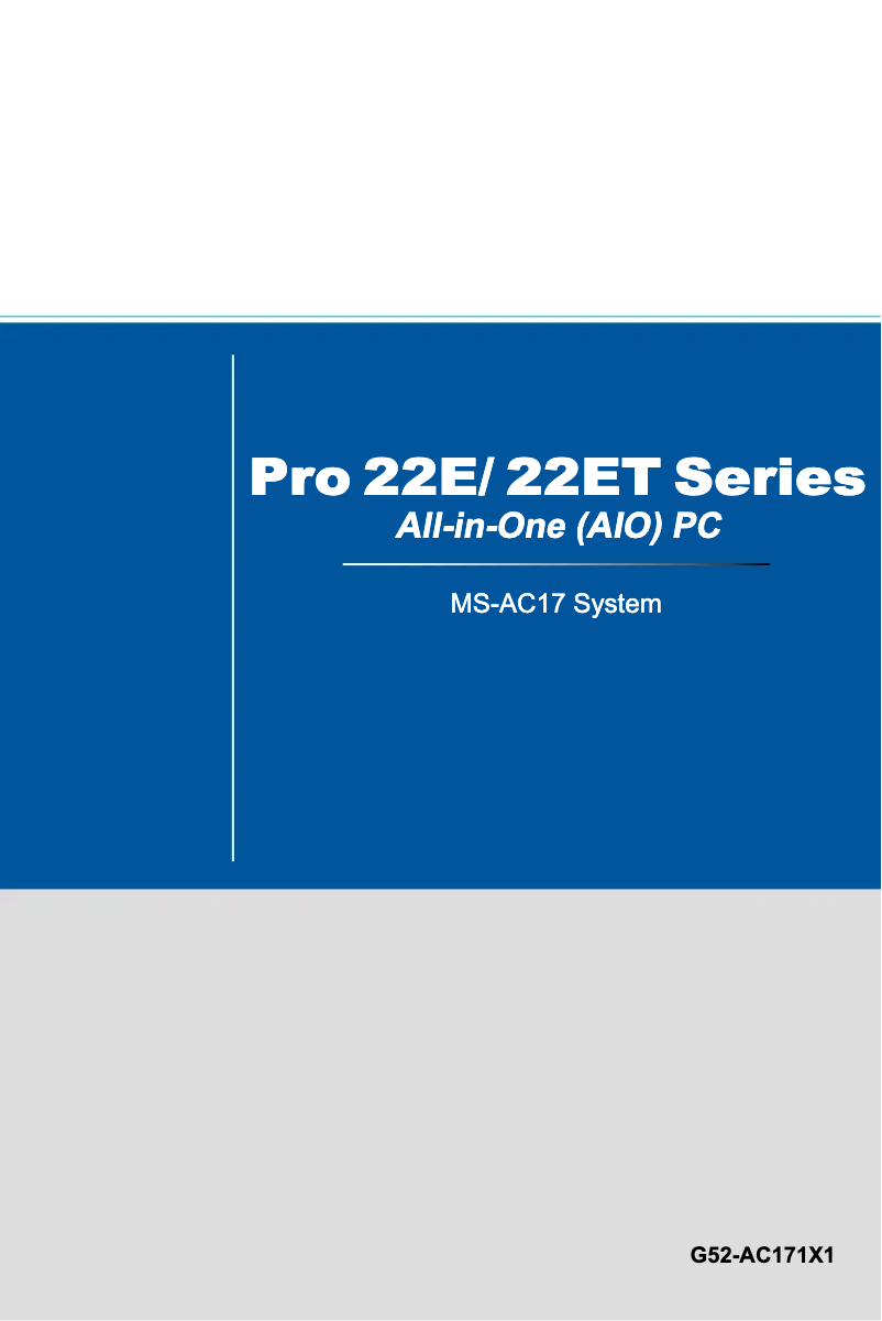 Page n°1 - Manuel utilisateur MSI Wind Top PRO 22ET