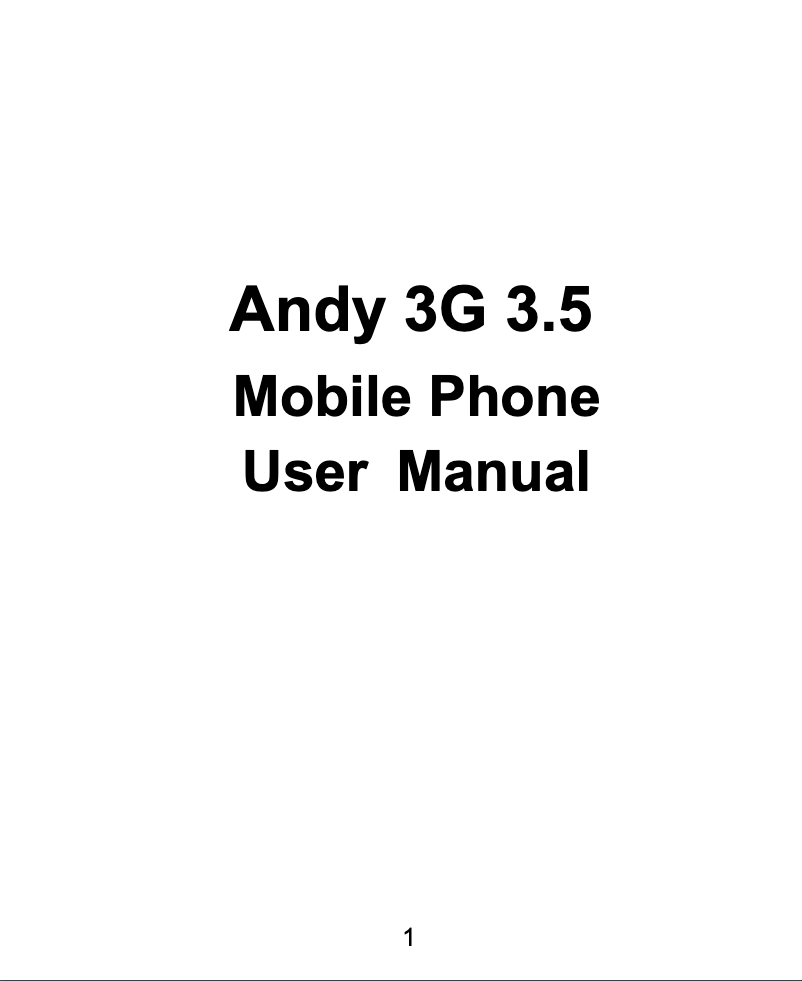 Page 1 de la notice Manuel utilisateur YEZZ Andy 3G 3.5