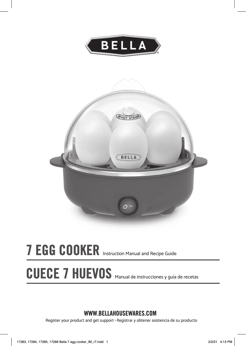 Page 1 de la notice Manuel utilisateur Bella 7 Egg Cooker