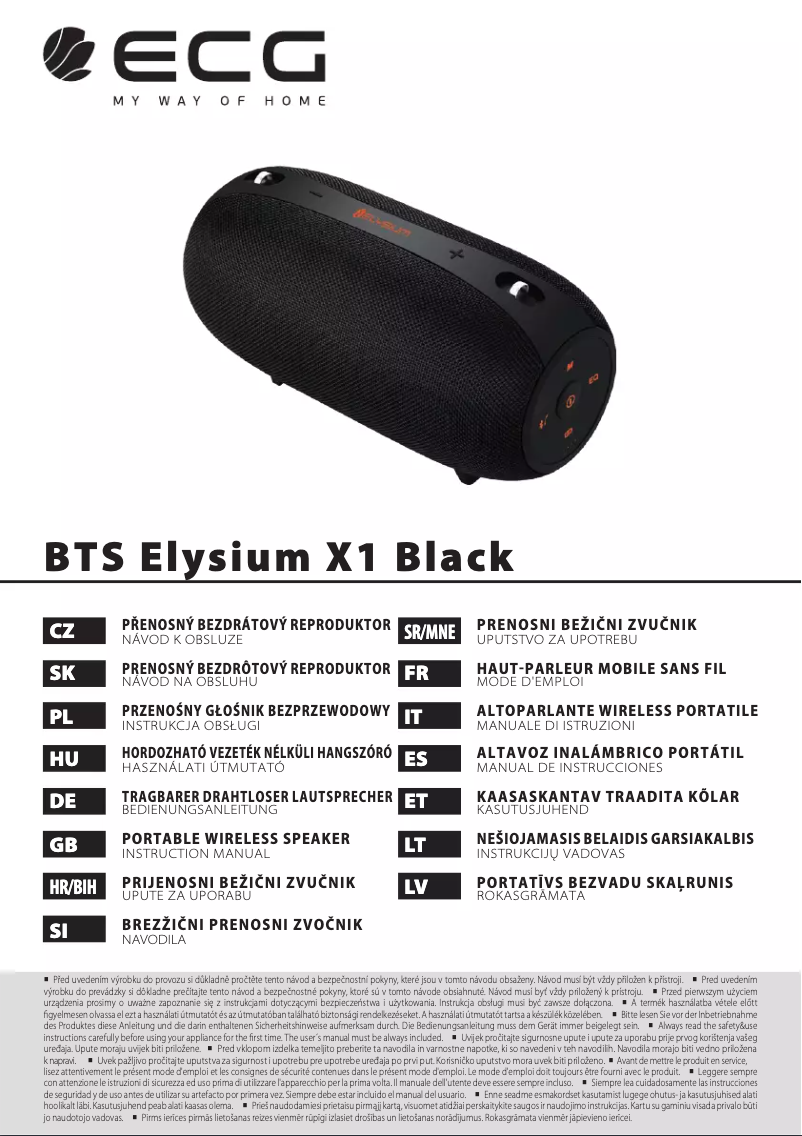 Page 1 de la notice Manuel utilisateur ECG BTS Elysium X1