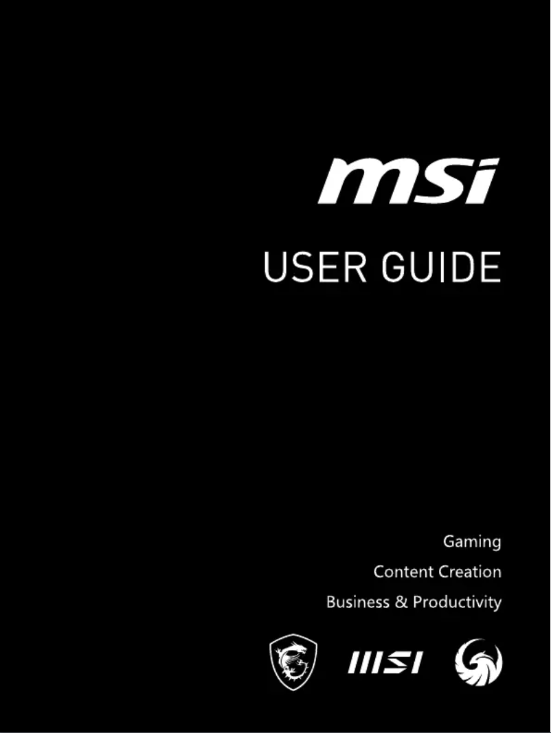 Page 1 de la notice Manuel utilisateur MSI Stealth 16 Studio