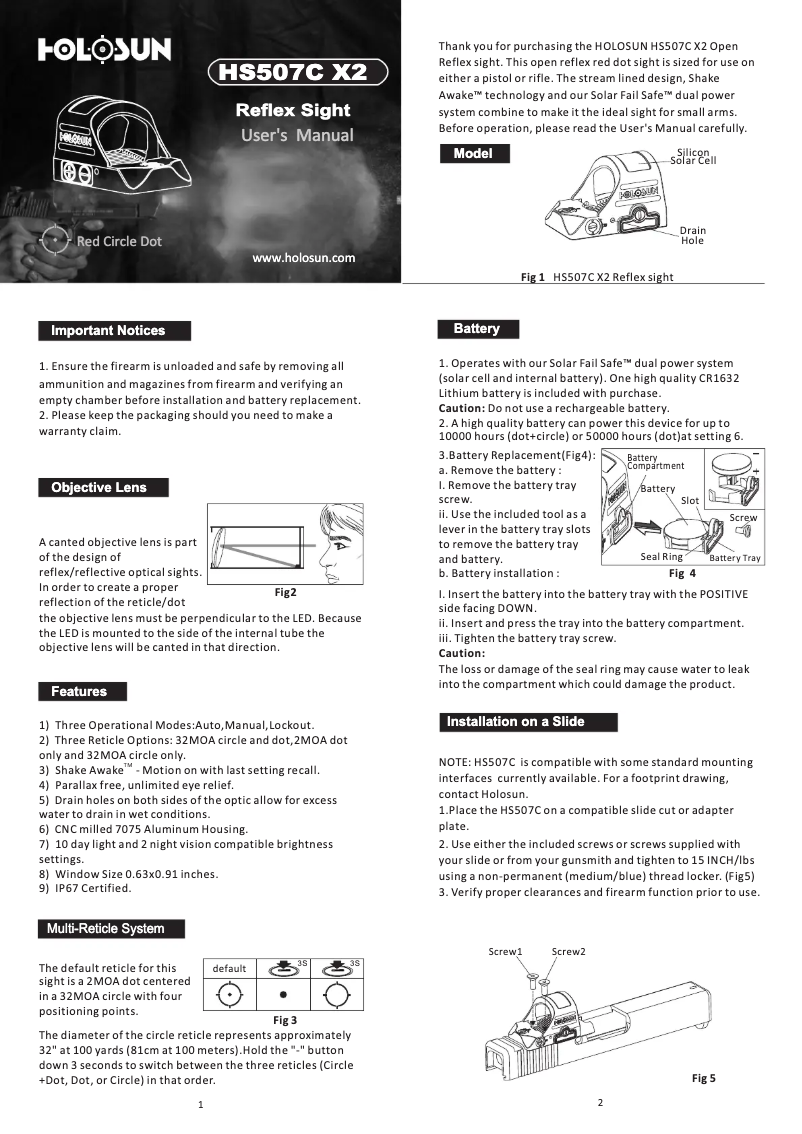 Image de la première page du manuel de l'appareil HS507C X2