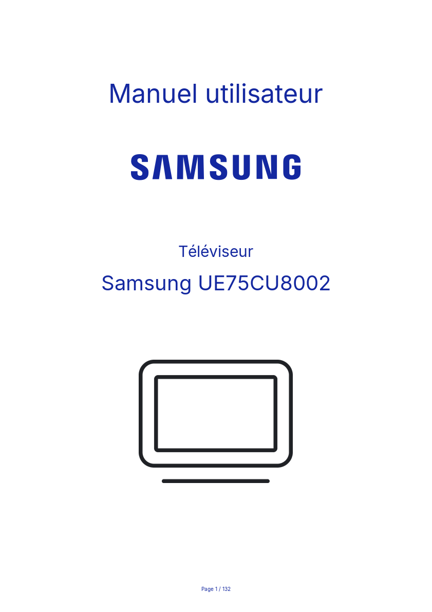 Page n°1 - Manuel utilisateur Samsung UE75CU8002
