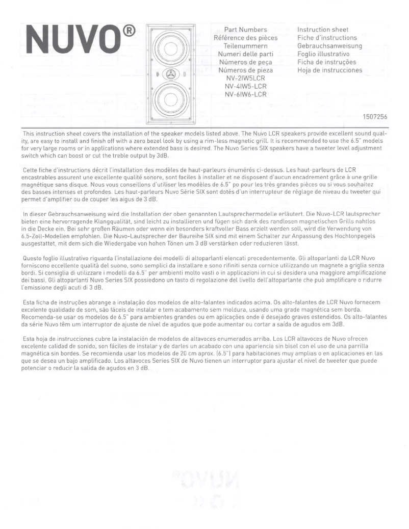 Página 1 del manual Manual de usuario NUVO NV-4IW-5LCR