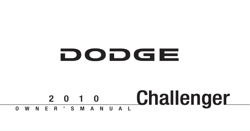 Page 1 de la notice Manuel utilisateur Dodge Challenger (2010)