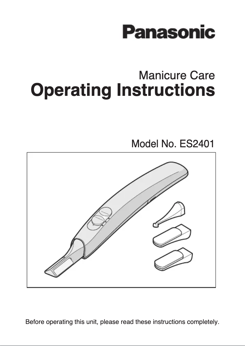 Image de la première page du manuel de l'appareil ES-2401