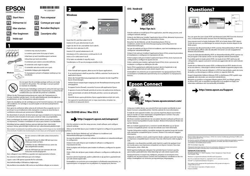 Page 1 de la notice Manuel utilisateur Epson WorkForce WF-7110