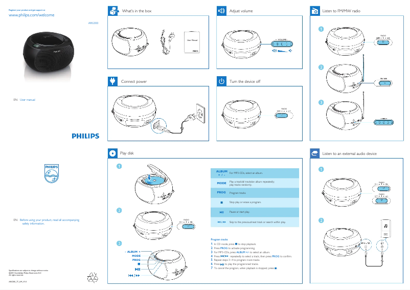 Page n°1 - Manuel utilisateur Philips ARG300