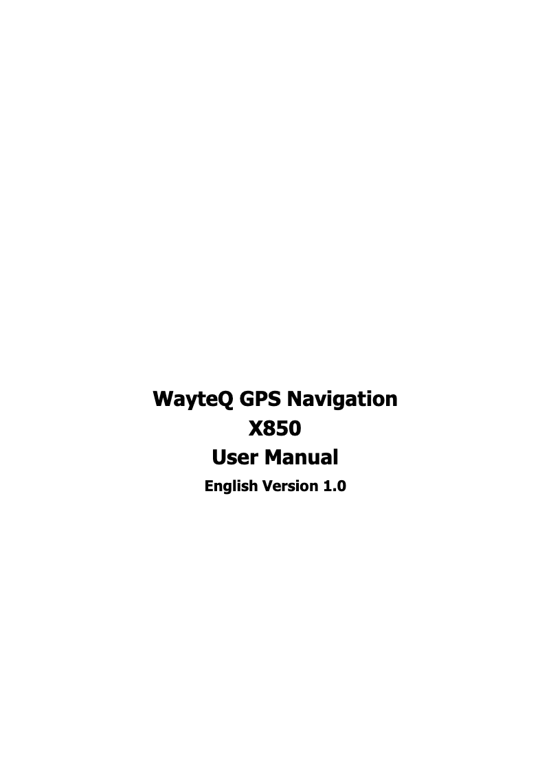 Image de la première page du manuel de l'appareil X850