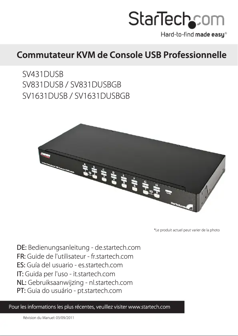 Page 1 de la notice Manuel utilisateur StarTech.com SV1631DUSB