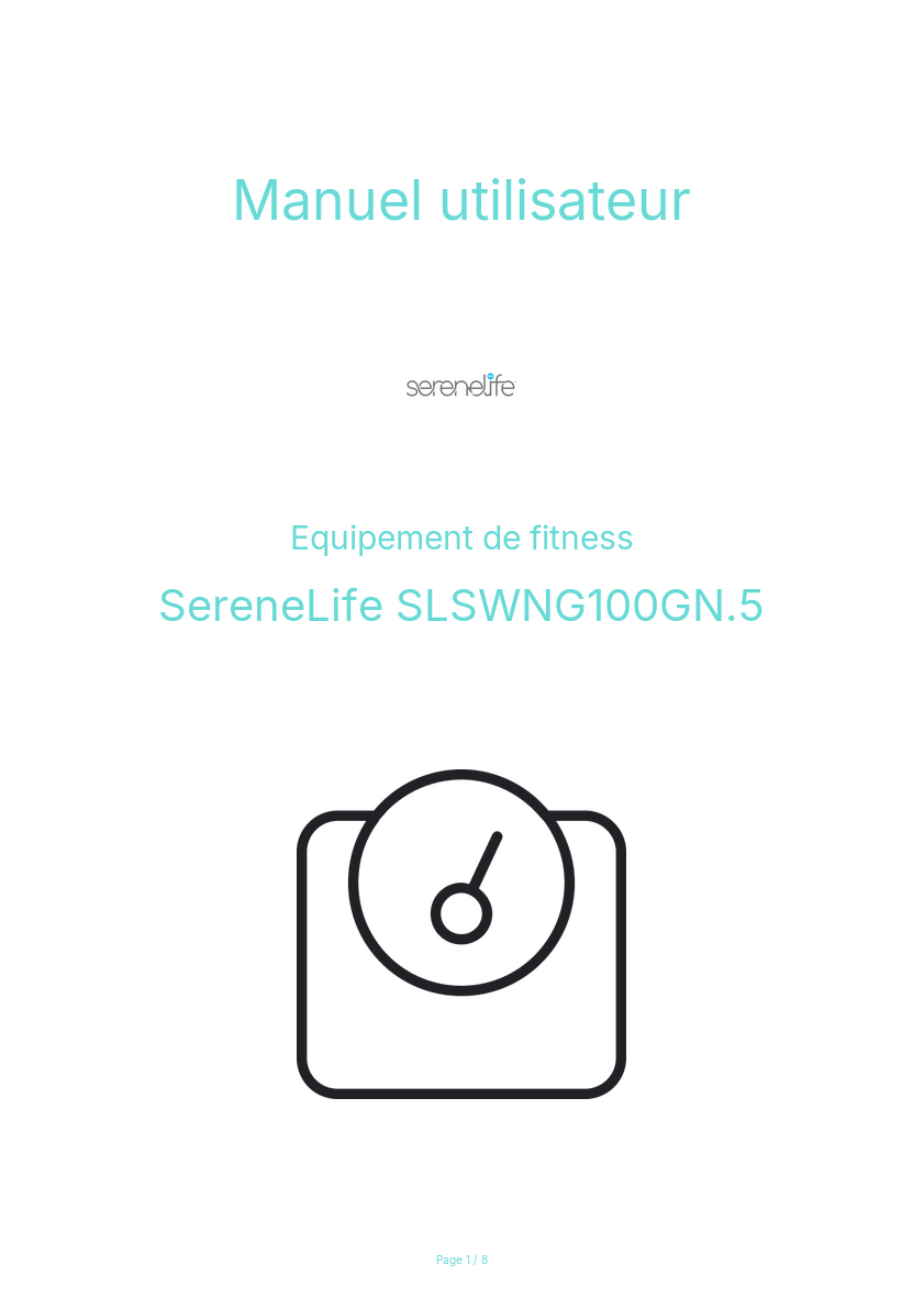 Page n°1 - Manuel utilisateur SereneLife SLSWNG100GN.5
