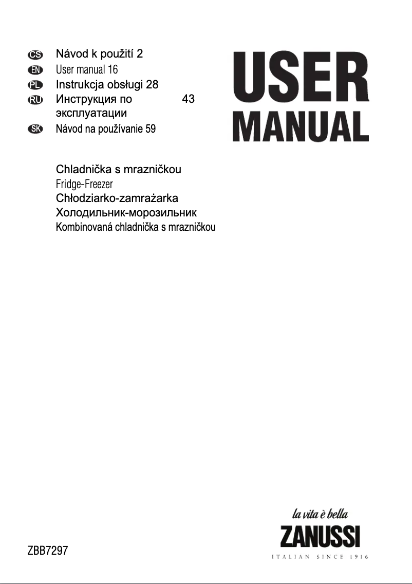 Image de la première page du manuel de l'appareil ZBB 7297