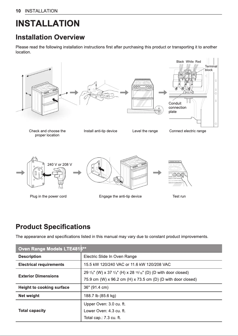 Image de la première page du manuel de l'appareil LTE4815BD