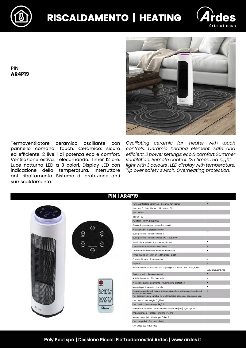 Image de la première page du manuel de l'appareil AR4P19