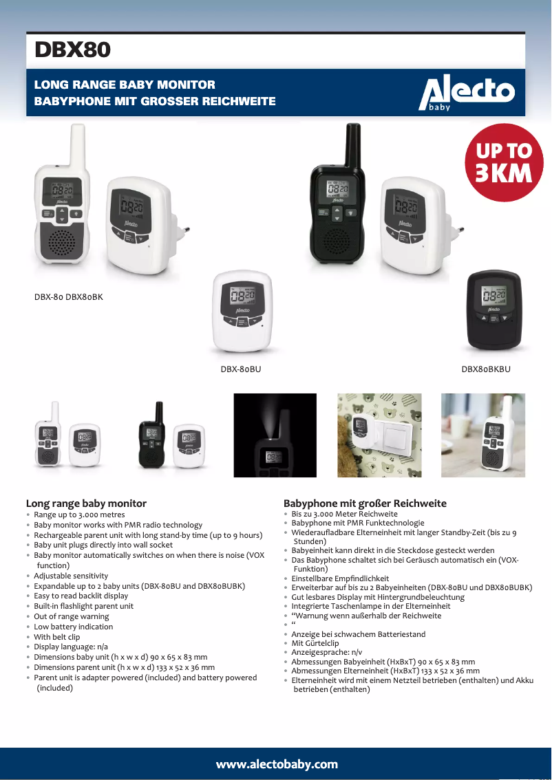 Page n°1 - Manuel utilisateur Alecto DBX-80BU