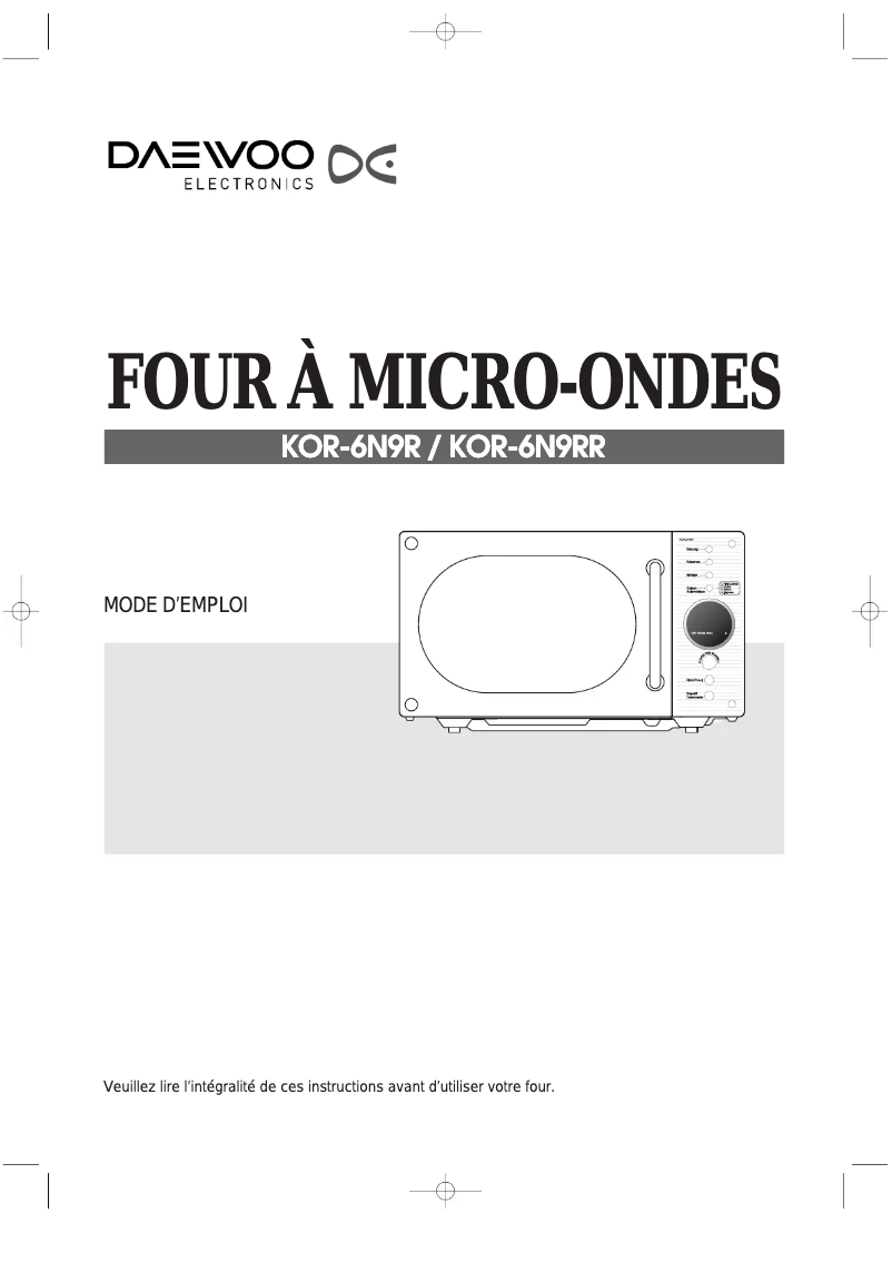 Image de la première page du manuel de l'appareil KOR-6N9R