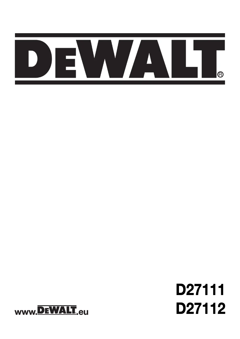 Page 1 de la notice Manuel utilisateur DeWalt D27112
