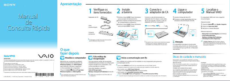 Page 1 de la notice Manuel utilisateur Sony Vaio VPCEA43