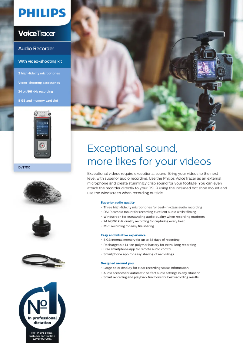 Image de la première page du manuel de l'appareil Voice Tracer DVT7110