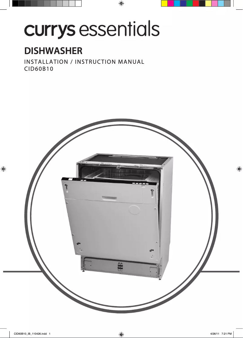 Page 1 de la notice Manuel utilisateur Currys Essentials CID60B10