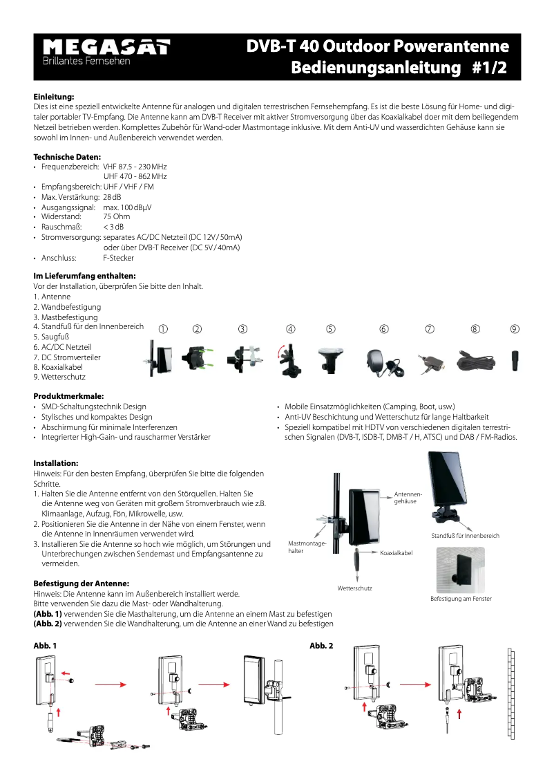 Image de la première page du manuel de l'appareil DVB-T 40