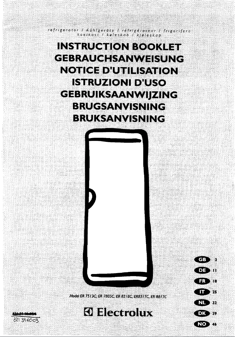 Page 1 de la notice Manuel utilisateur Electrolux ER 8317 C