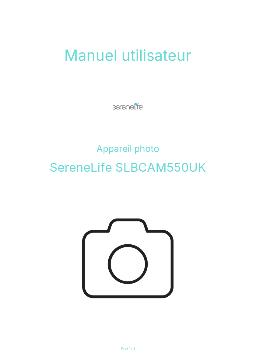 Image de la première page du manuel de l'appareil SLBCAM550UK