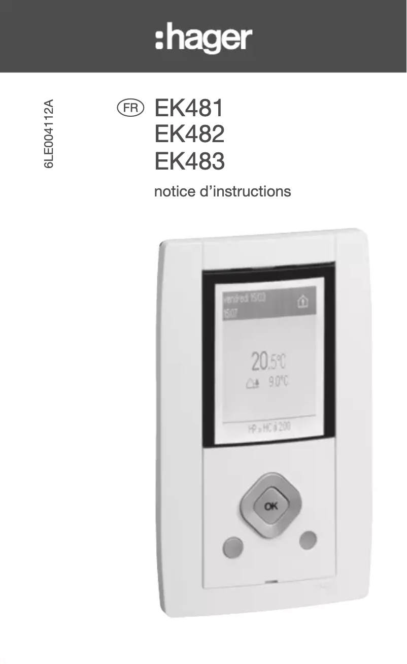 Page n°1 - Manuel utilisateur Hager EK483