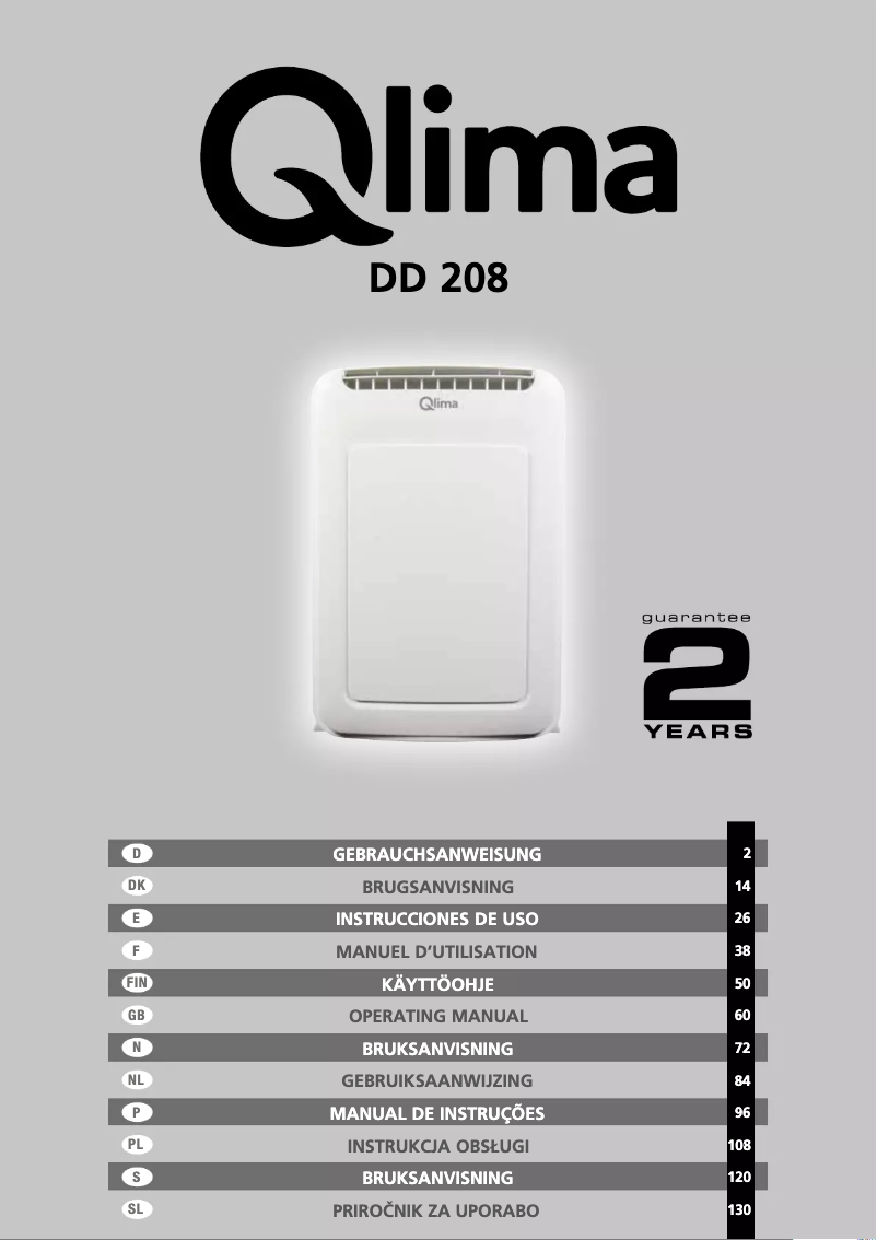 Page 1 de la notice Manuel utilisateur Qlima DD 208