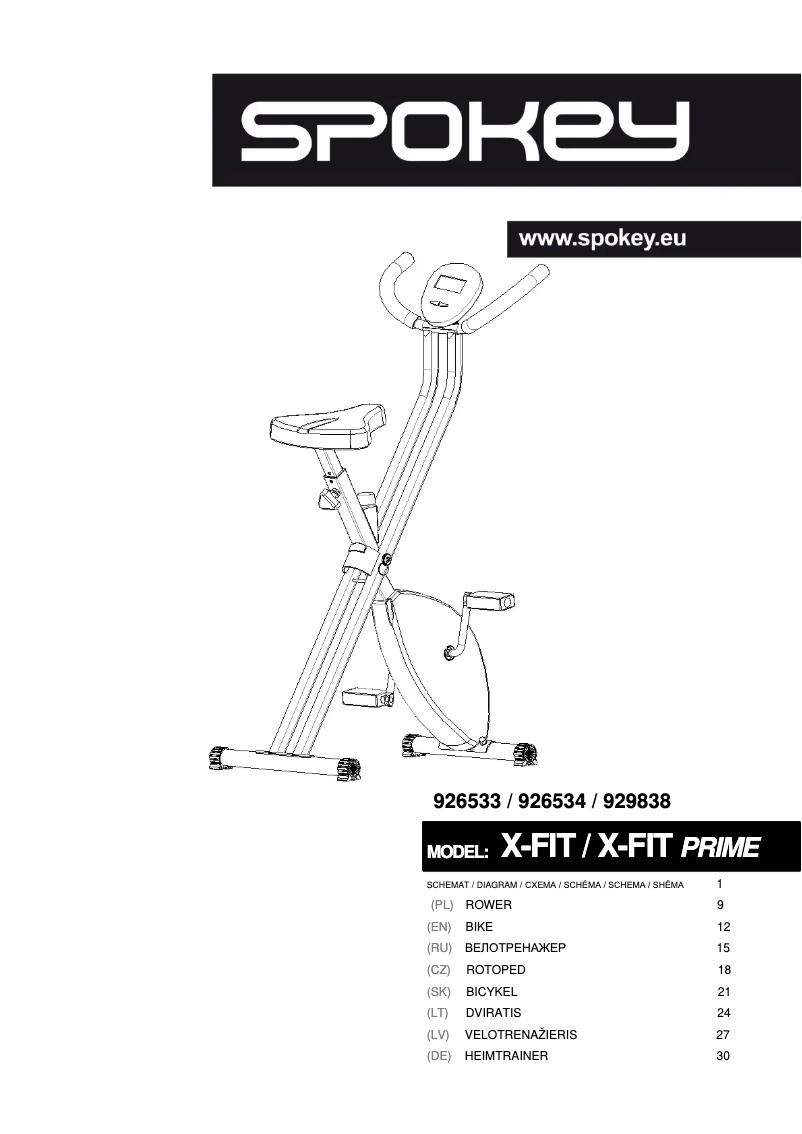 Page 1 de la notice Manuel utilisateur Spokey XFIT