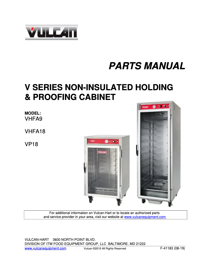 Page 1 de la notice Catalogue Vulcan VHFA18