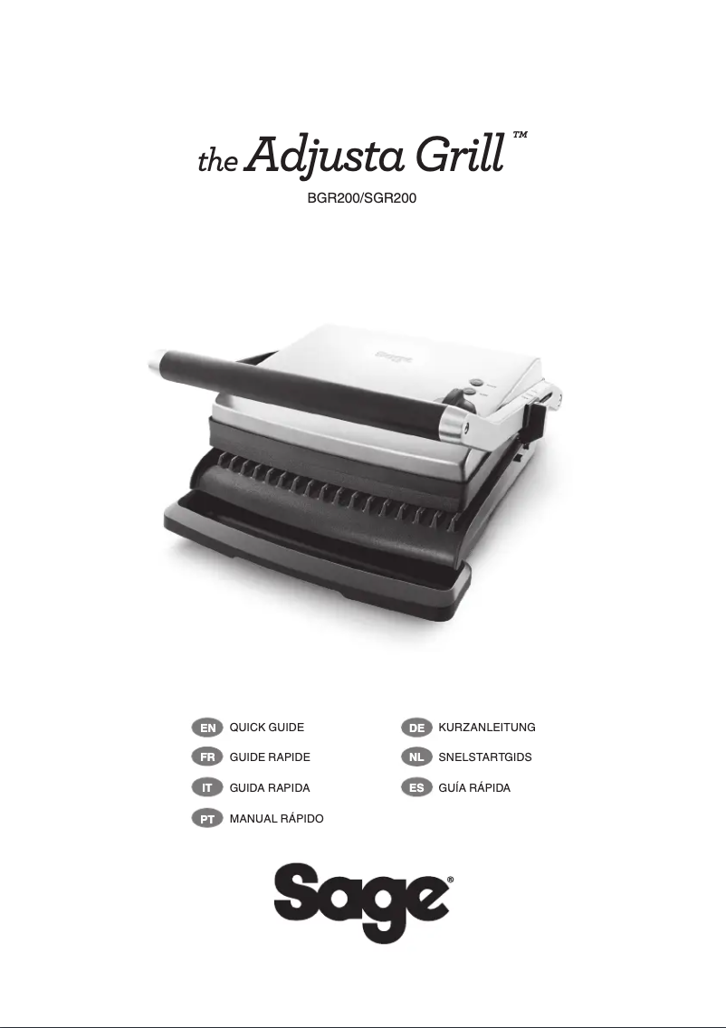 Image de la première page du manuel de l'appareil The Adjusta Grill SGR200
