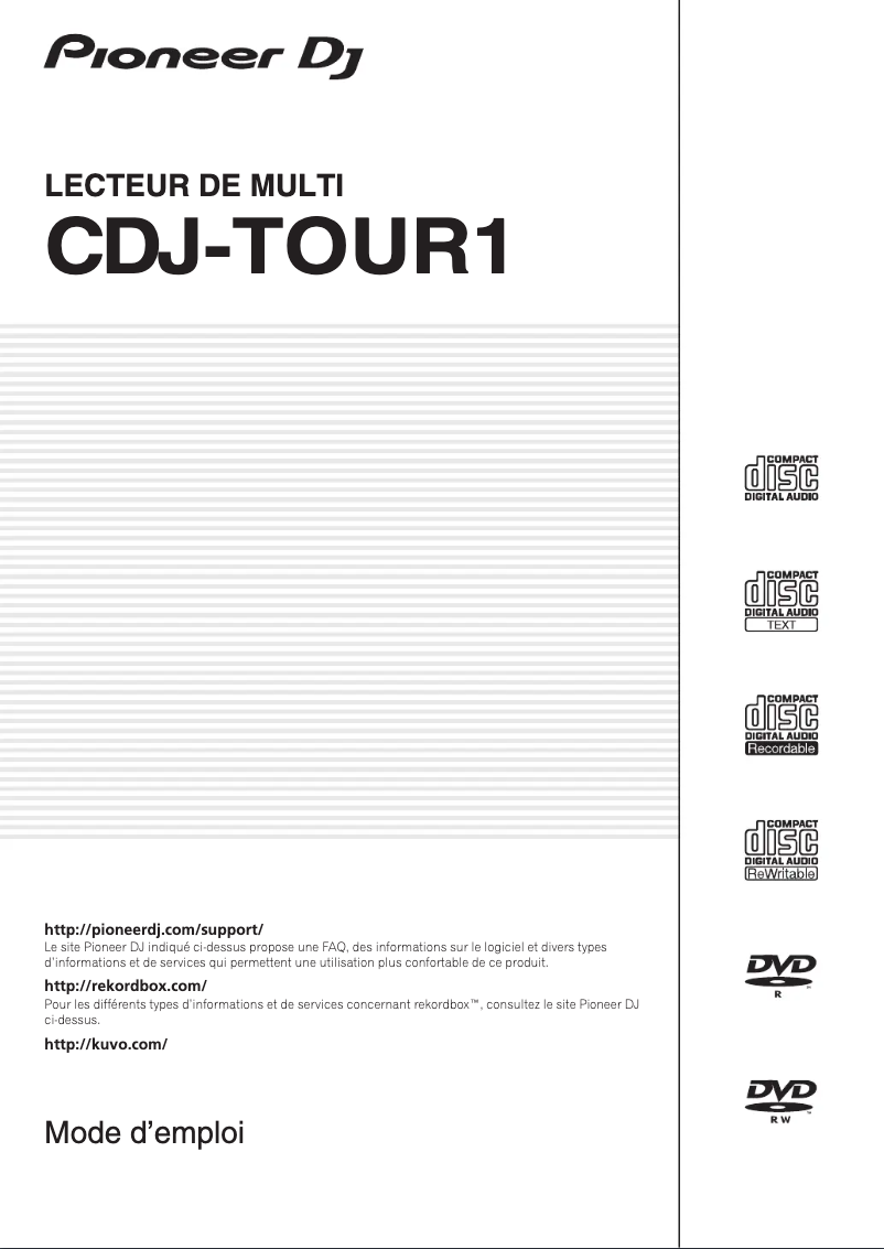 Image de la première page du manuel de l'appareil CDJ-TOUR1