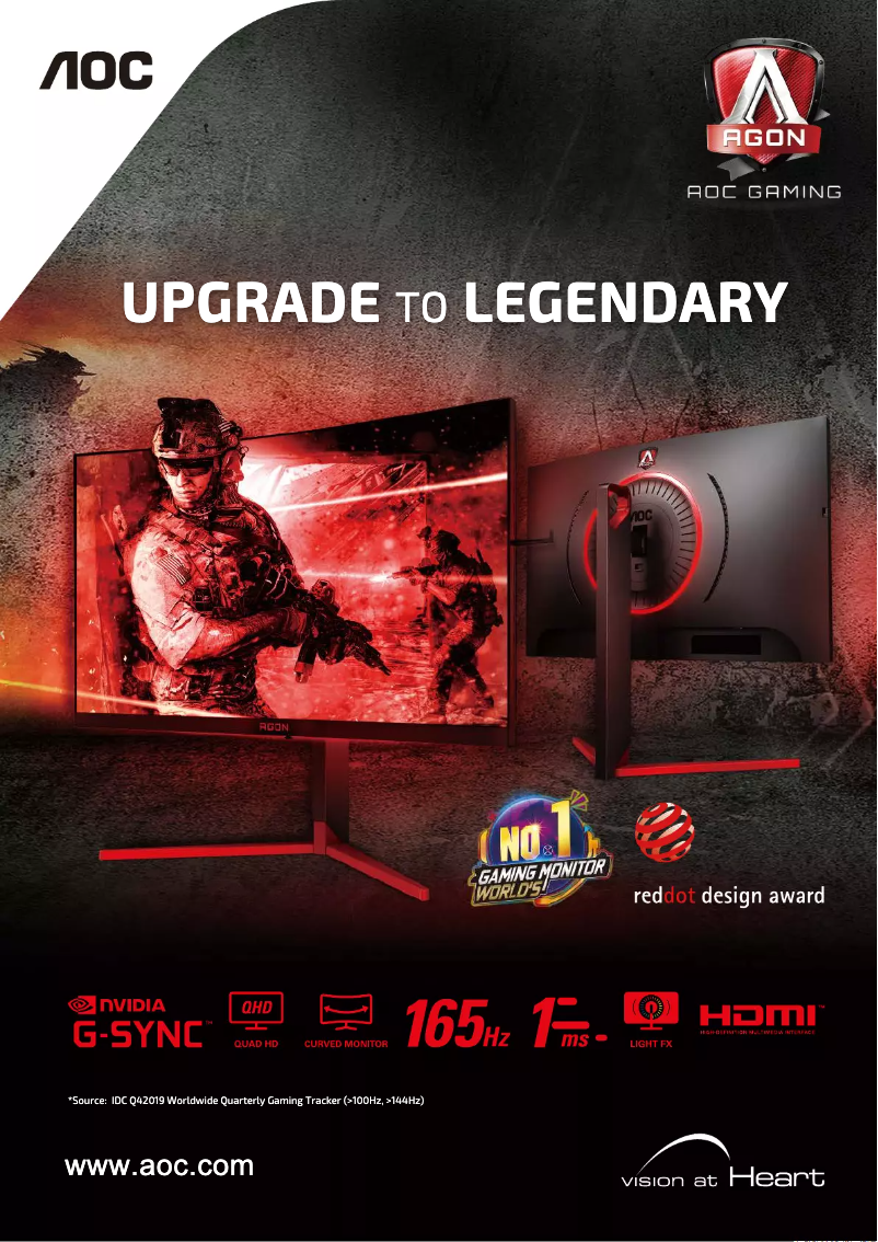 Page 1 de la notice Catalogue AOC Agon AG273QCG