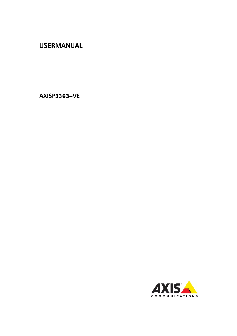 Page 1 de la notice Manuel utilisateur Axis P3364-VE