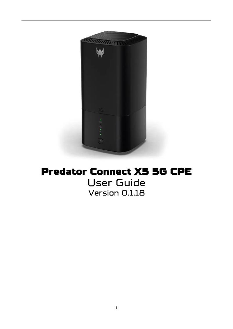 Página 1 del manual Manual de usuario Acer Predator Connect X5 5G CPE
