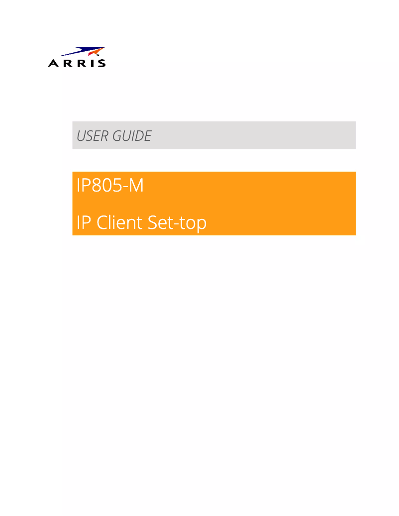 Image de la première page du manuel de l'appareil IP805-M