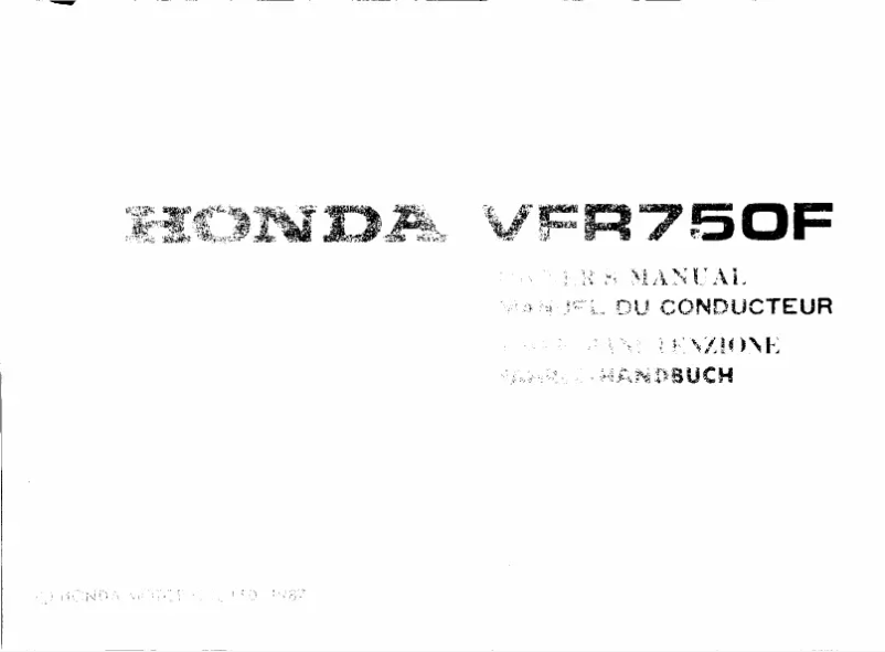 Image de la première page du manuel de l'appareil VFR750F (1987)