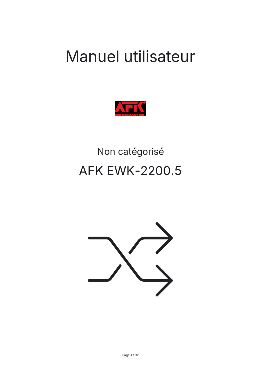 Image de la première page du manuel de l'appareil EWK-2200.5