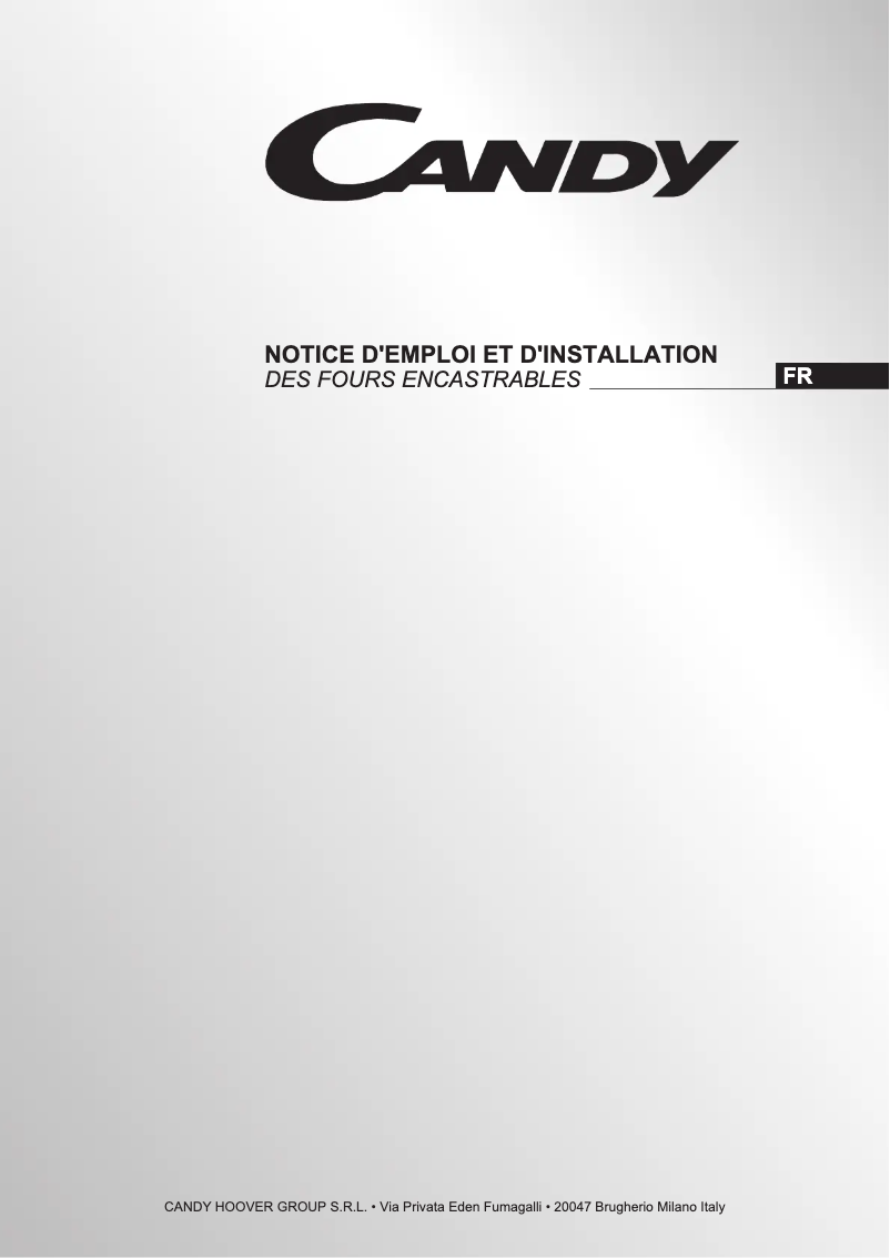 Page 1 de la notice Manuel utilisateur Candy FSLP 796 X