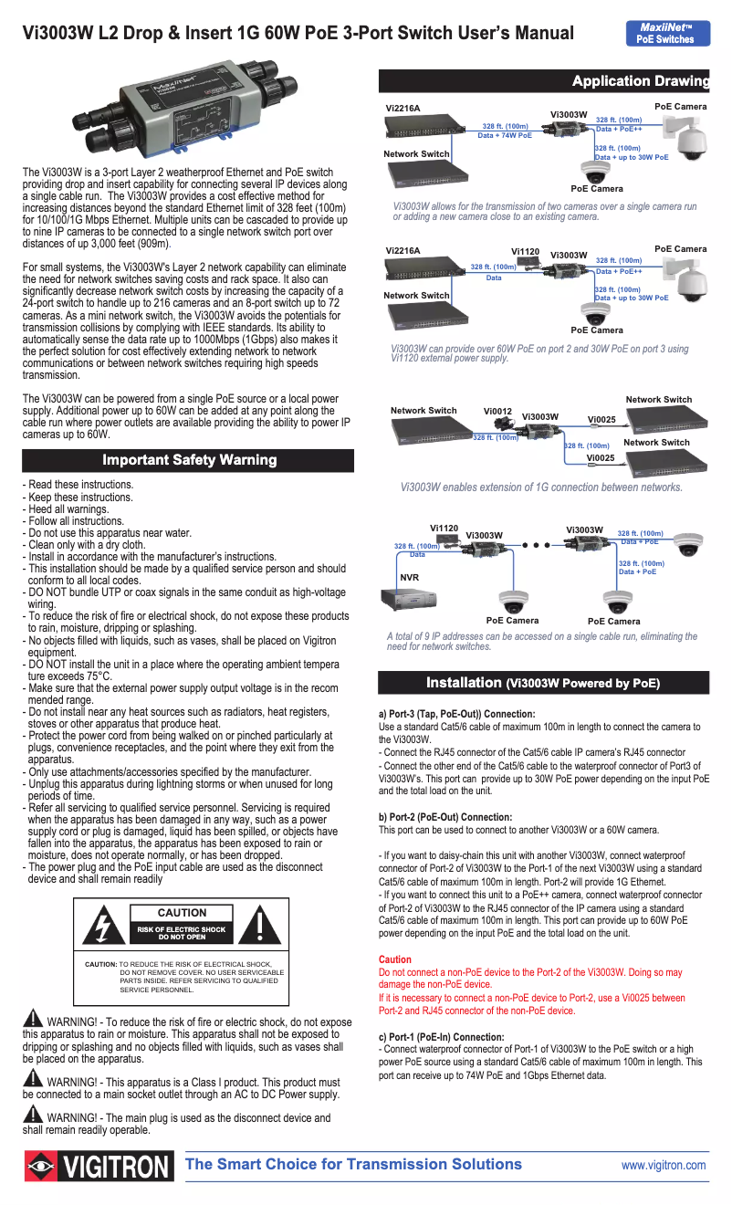 Page n°1 - Manuel utilisateur Vigitron MaxiiNet Vi3003W
