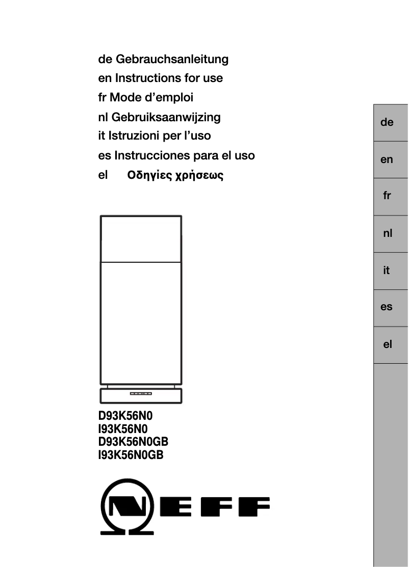 Page 1 de la notice Manuel utilisateur Neff DSK 9356 N D93K56N0